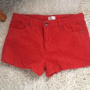 Rust corduroy shorts